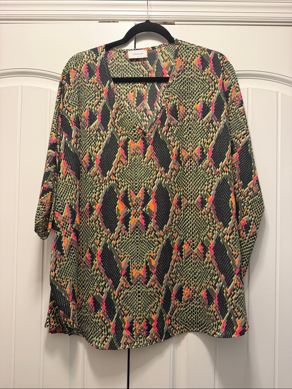 Adrienne V-Neck Tunic Snake Print